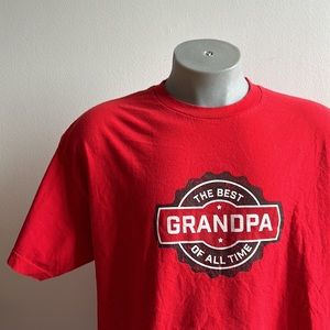 Best Grandpa T Shirt XXL Red Cotton